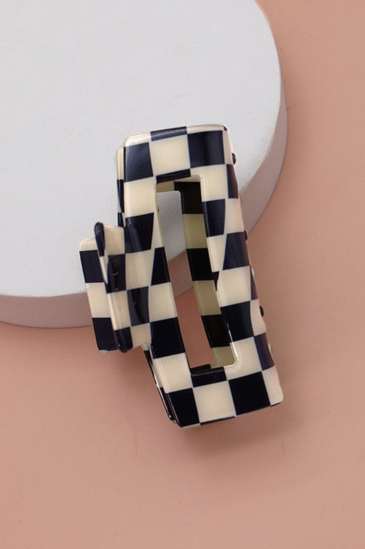 Rectangle Patterned Hair Claw Clip
