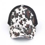 Cow Print C.C.® Messy Bun Trucker Hat