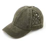 Basket Weave C.C® Messy Bun Trucker Hat